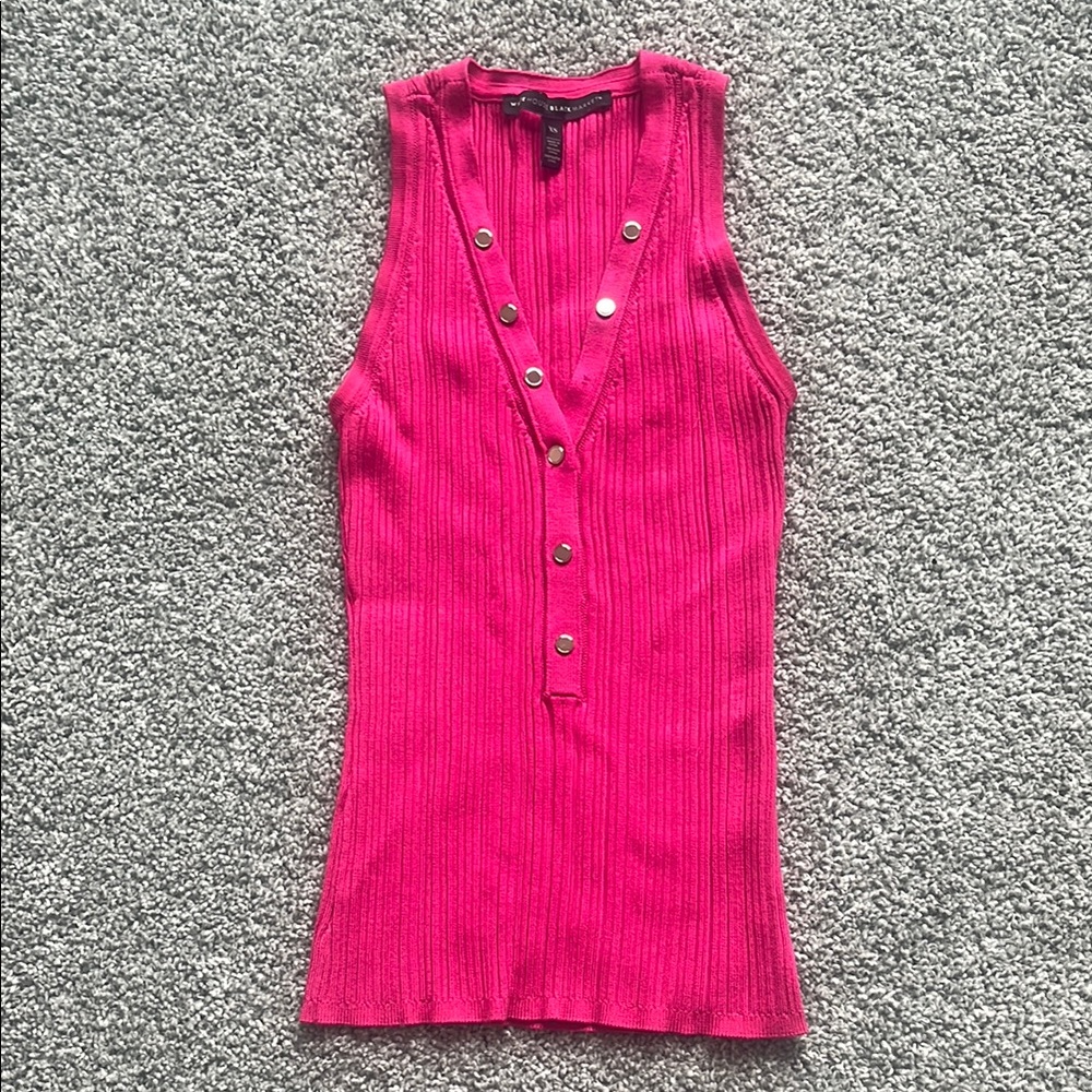 White House Black Market Pink Ribbed Tank